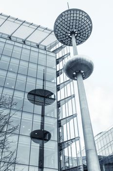 Modern street lamp in London, UK