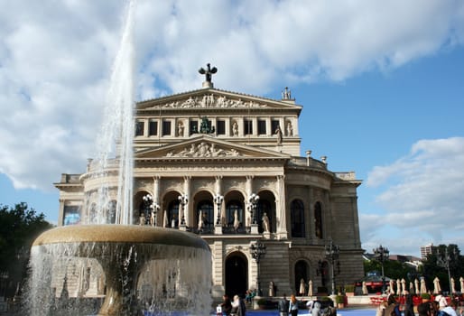 FRANKFURT AM MAIN, GERMANY, MAY The 3rd 2014: The Alte Oper (Old Opera) house in Frankfurt am Main, Germany. The square in front of the building is known as Opernplatz (Opera Square).