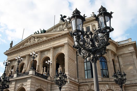 FRANKFURT AM MAIN, GERMANY, MAY The 3rd 2014: The Alte Oper (Old Opera) house in Frankfurt am Main, Germany. The square in front of the building is known as Opernplatz (Opera Square).