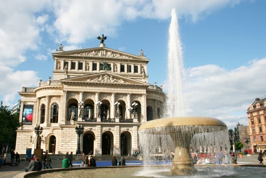 FRANKFURT AM MAIN, GERMANY, MAY The 3rd 2014: The Alte Oper (Old Opera) house in Frankfurt am Main, Germany. The square in front of the building is known as Opernplatz (Opera Square).