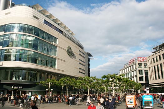 FRANKFURT AM MAIN, GERMANY, MAY The 3rd 2014: A view at The Zeil Street, Frankfurt's main shopping district.