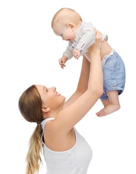 picture of happy mother with adorable baby.