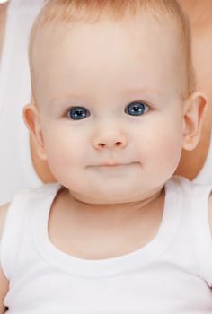 bright closeup picture of adorable baby boy.