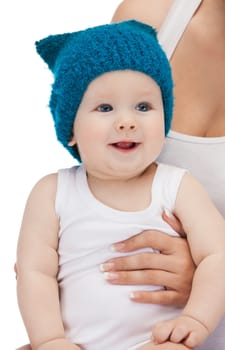 bright closeup picture of adorable baby boy.