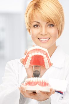 picture of attractive female doctor with jaws