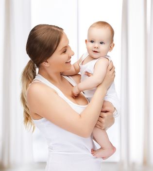 picture of happy mother with adorable baby