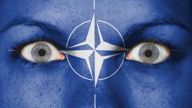 Women eye, close-up, blue eyes, NATO