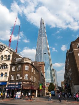 London, UK - CIRCA JULY 2012: The Shard is the tallest building in Europe at 306 metres (1,004 ft) high.