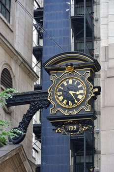 Historic City clock of Gold on Black