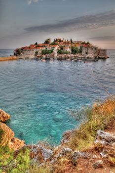 Old town of Sveti Stefan in Montenegro