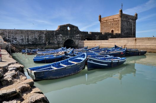 Blue fishing boats of Essaouira