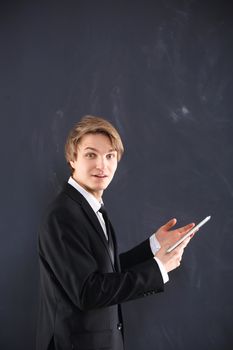 Young man with digital tablet