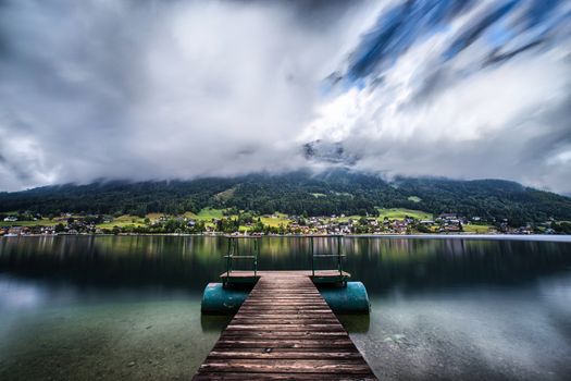 Very old bridge on the lake Austria