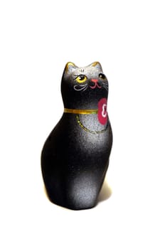  Black cat figurine from clay                              