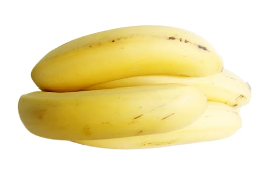 Bananas bunch laying isolated on the white background