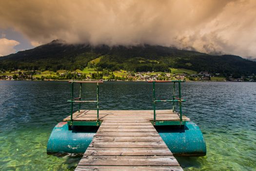 Very old bridge on the lake Austria