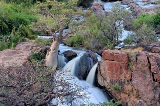 A small portion of the Epupa waterfalls in on the border of Angola and Namibia
