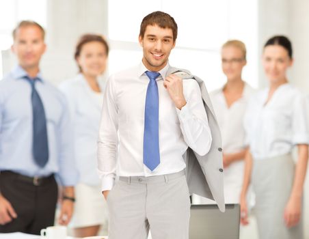 picture of happy and smiling businessman in office