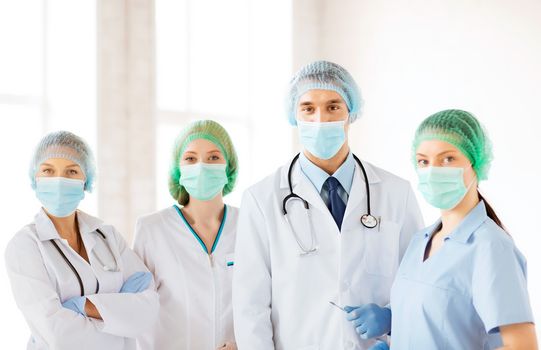 picture of young team or group of doctors in operating room