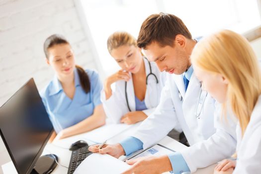 picture of young team or group of doctors working