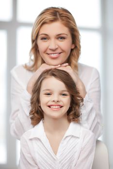 bright picture of happy mother and daughter