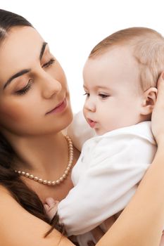 picture of happy mother with adorable baby