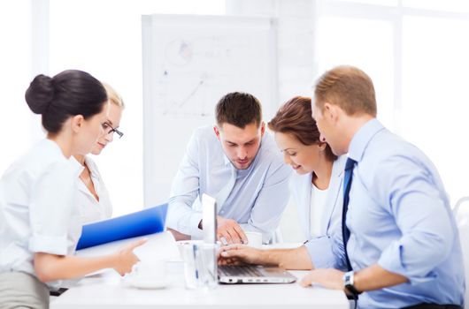 business concept - business team having meeting in office