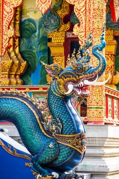 naga sculpture at thai Buddhist temple,Chiangrai,Thailand