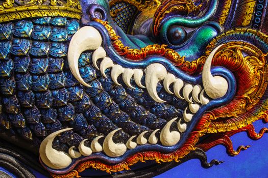 fang of naga sculpture at thai Buddhist temple,Chiangrai,Thailand