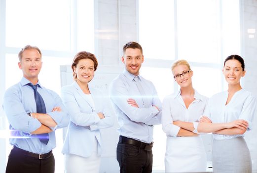 business and office concept - picture of friendly business team in office