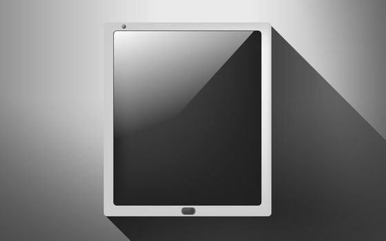 business and technology concept - tablet pc with blank black screen