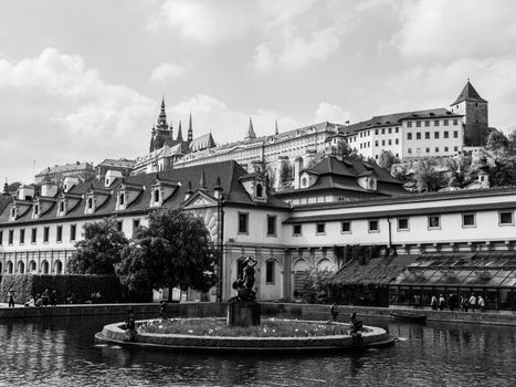 View frome Wallenstein garden to Prague castle, Czech Republic