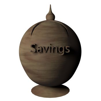 Piggy bank for savings, 3d render, isolated over white