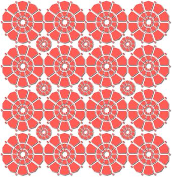 background or fabric or card red flowered pattern