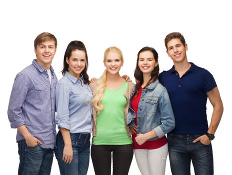 education and people concept - group of standing smiling students