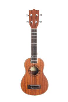 Ukulele Hawaiian guitar, studio shot isolated on white background 
