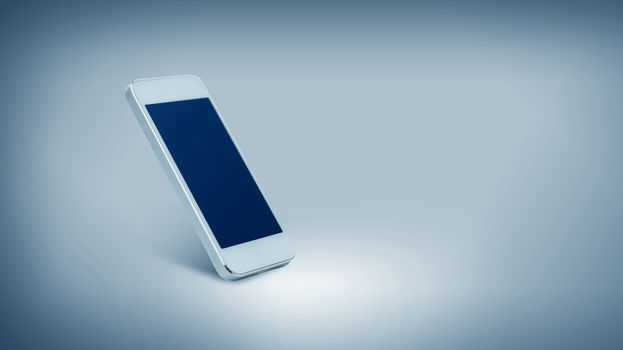 technology and advertisement concept - white smarthphone with white blank screen