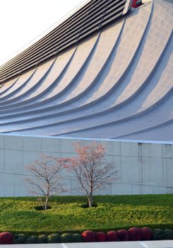 Free Form Roof of Yoyogi National Gymnasium in Tokyo, Japan