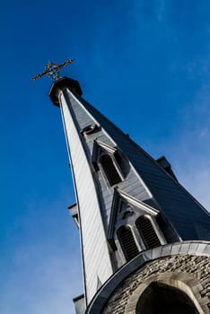 Church Steeple details and Sky from above