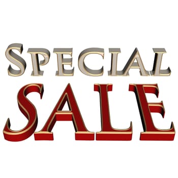 Glossy three-dimensional inscription Special Sale as a sign.