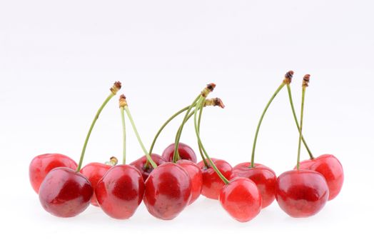 Sweet red cherries isolated on a white background