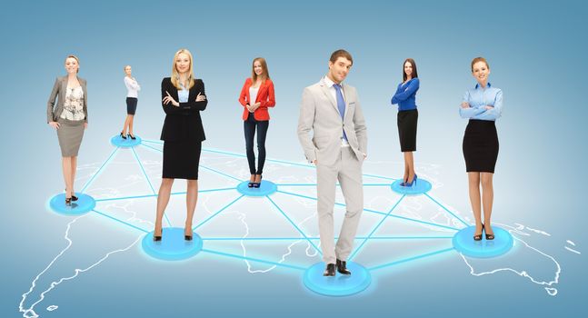 business and social concept - social or business network