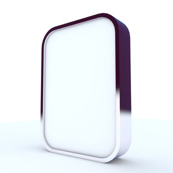 blank box display new design aluminum frame template for design work,isolate on white background. 