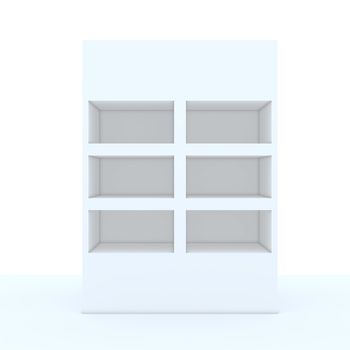Color white shelf design with white wall