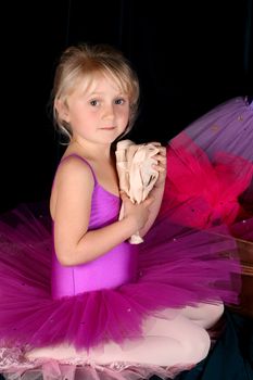 Little girl dreaming of becomming a ballerina