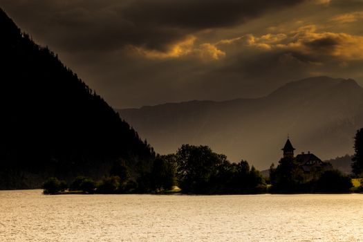 Beautiful lake in high mountains Alps Austria