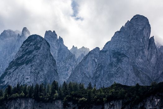The rock in the Alp high mountains