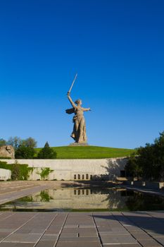 Central figure of the memorial complex at Mamaev burial in Volgograd