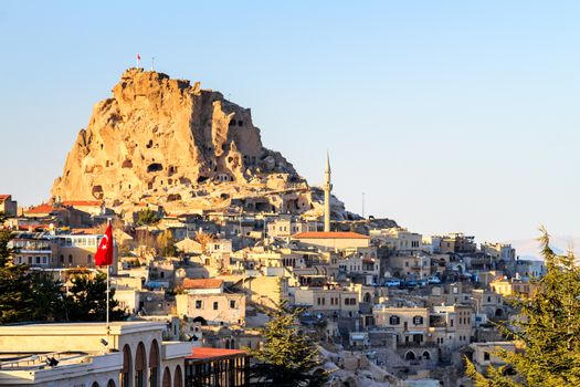 Uchisar and the village in cappadocia turkey