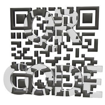 Abstract example of a three-dimensional QR code as a background